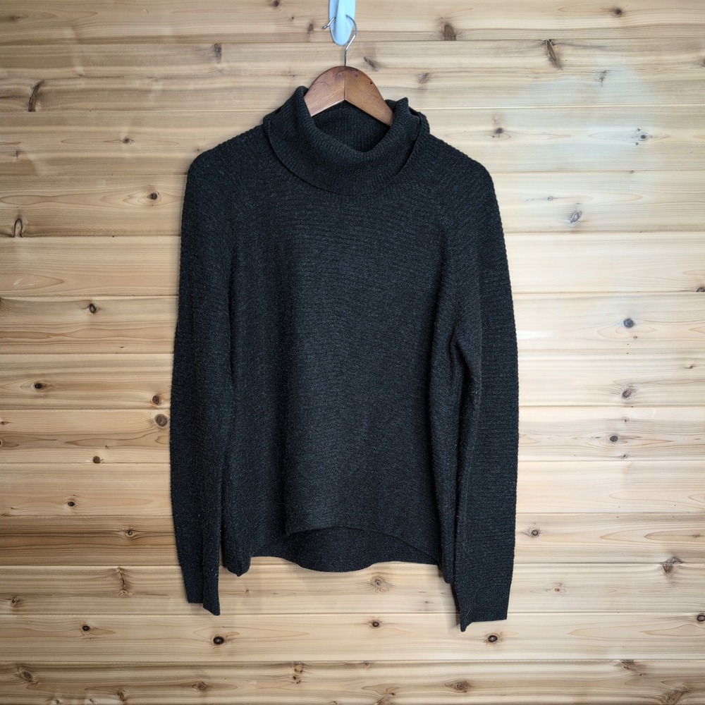Kuhl Womens Charcoal Gray Ribbed Turtleneck Sweater Raglan Sleeve Size M